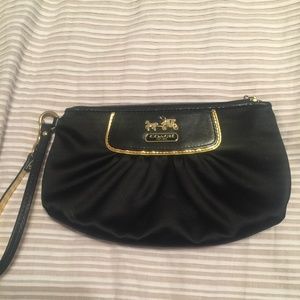 Coach Black Satin Wristlet